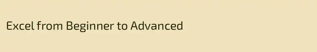 Excel from Beginner to Advanced